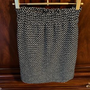 JCrew Skirt. NWT. Super cute! Black and white with silver thread adds shimmer.